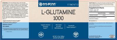 Photo of the MRM L-Glutamine 1000 label
