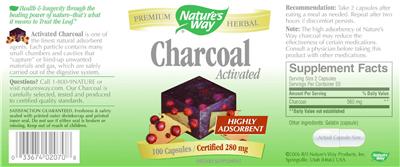 Photo of the Nature's Way Charcoal Activated label