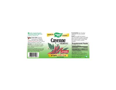 Photo of the Nature's Way Cayenne 40,000 H.U. label