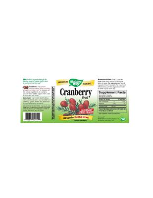 Photo of the Nature's Way Cranberry Fruit label