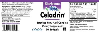 Photo of the Bluebonnet Celadrin label