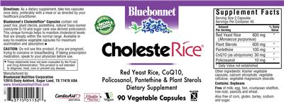 Photo of the Bluebonnet CholesteRice label