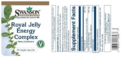 Photo of the Swanson Premium Brand Royal Jelly Energy Complex label