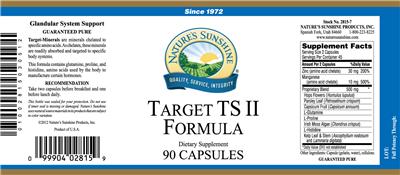 Photo of the Nature's Sunshine Target TS II Formula label