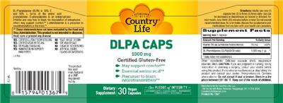 Photo of the Country Life DLPA Caps 1000 mg label