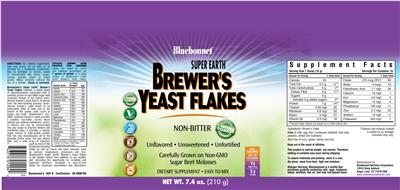 Photo of the Bluebonnet Super Earth Brewer's Yeast Flakes label