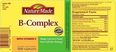 Photo of the Nature Made B-Complex with Vitamin C label