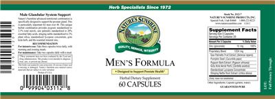 Photo of the Nature's Sunshine Men's Formula label