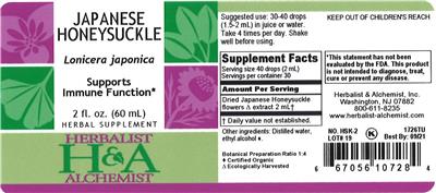 Photo of the Herbalist & Alchemist Japanese Honeysuckle label