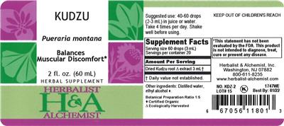 Photo of the Herbalist & Alchemist Kudzu label