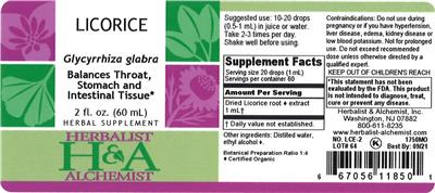 Photo of the Herbalist & Alchemist Licorice label