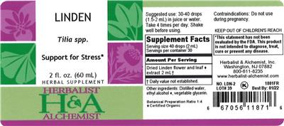 Photo of the Herbalist & Alchemist Linden label