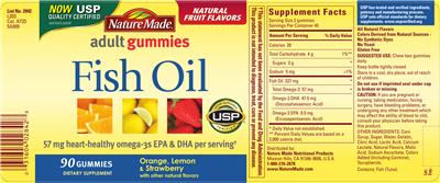 Photo of the Nature Made Fish Oil Adult Gummies label