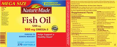 Photo of the Nature Made Fish Oil 1200 mg label