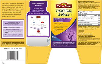 Photo of the Nature Made Hair, Skin, & Nails label