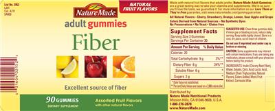 Photo of the Nature Made Fiber Adult Gummies label
