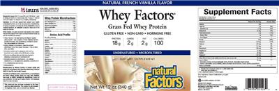 Photo of the Natural Factors Whey Factors Natural French Vanilla Flavor label