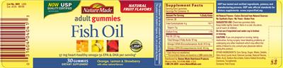 Photo of the Nature Made Fish Oil Adult Gummies label