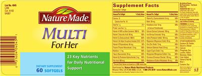 Photo of the Nature Made Multi For Her label