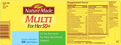 Product label for Multi for Her 50+
