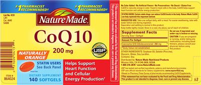 Photo of the Nature Made CoQ10 200 mg label