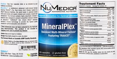 Photo of the NuMedica MineralPlex label