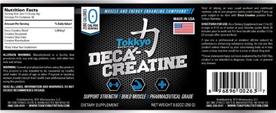 Photo of the Tokkyo Nutrition Deca-Creatine label