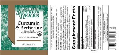 Photo of the Swanson Superior Herbs Curcumin & Berberine label