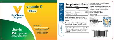 Photo of the The Vitamin Shoppe Vitamin C 1000 mg label