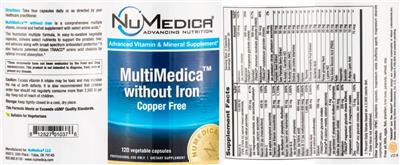 Photo of the NuMedica MultiMedica without Iron label