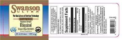 Photo of the Swanson Ultra Ubiquinol 200 mg label
