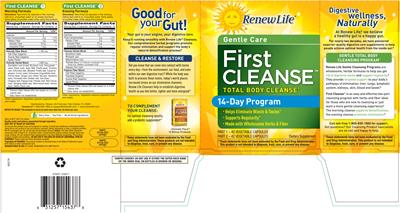 Photo of the Renew Life First Cleanse 1 Morning Formula label