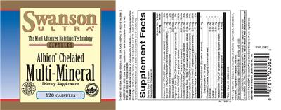 Product label for Albion Chelated Multi-Mineral