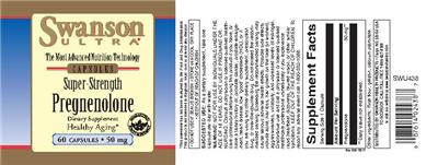 Photo of the Swanson Ultra Super-Strength Pregnenolone 50 mg label