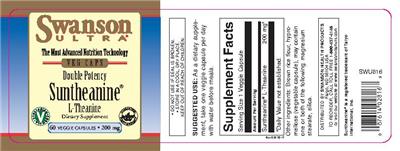 Photo of the Swanson Ultra Double Potency Suntheanine L-Theanine 200 mg label