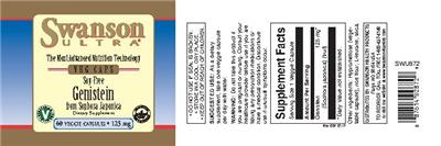Photo of the Swanson Ultra Genistein 125 mg label