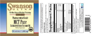 Photo of the Swanson Ultra MCT Pure 1,000 mg label