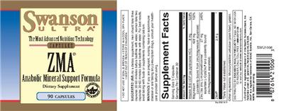 Photo of the Swanson Ultra ZMA label