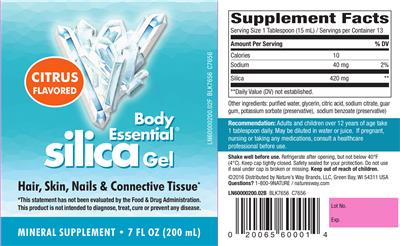 Photo of the Body Essential Silica Gel Citrus Flavored label