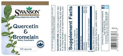 Photo of the Swanson Premium Brand Quercetin & Bromelain label