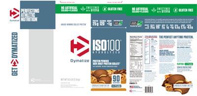 Photo of the Dymatize ISO100 Hydrolyzed Chocolate Peanut Butter label