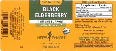 Photo of the Herb Pharm Black Elderberry Alcohol-Free label