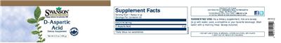 Photo of the Swanson Premium Brand D-Aspartic Acid label