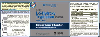 5-HTP L-5-Hydroxy Tryptophan 100 mg