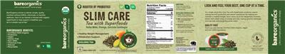 Photo of the BareOrganics Slim Care Tea With Superfoods label