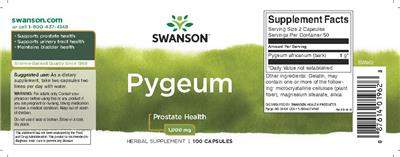 Photo of the Swanson Pygeum 1,000 mg label
