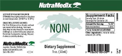 Photo of the NutraMedix Noni label