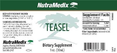Photo of the NutraMedix Teasel label