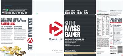 Photo of the Dymatize Super Mass Gainer Gourmet Vanilla label