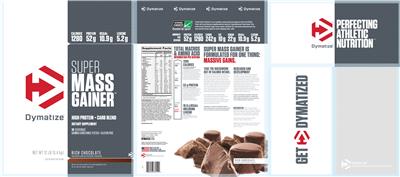 Photo of the Dymatize Super Mass Gainer Rich Chocolate label